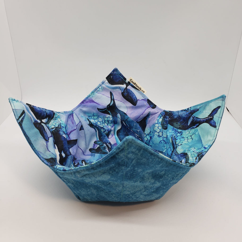 100% Cotton Microwavable Bowl Cozy - Orcinus Orca