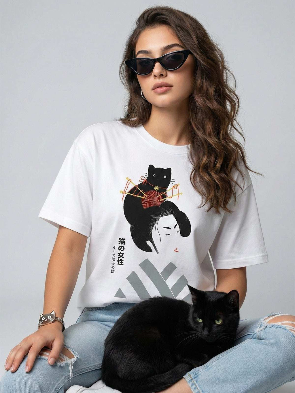 Geisha & Cat Tshirt