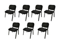 Stackable & Linkable Office Conference Visitor Community  Chairs (Set of 7-Black)