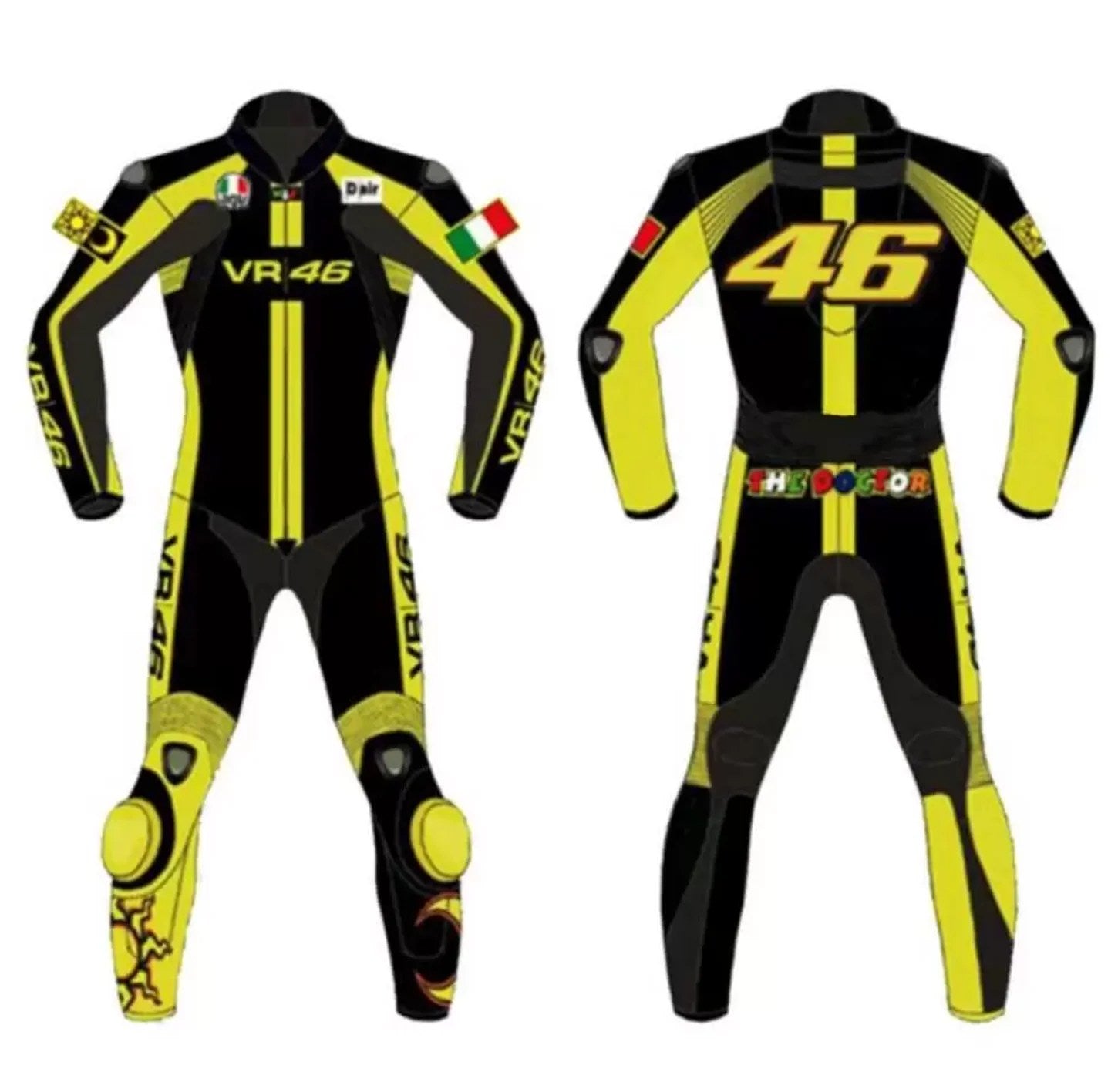 46 MEN MOTORCYCLE YELLOW LEATHER RACING SUIT - XXXXL