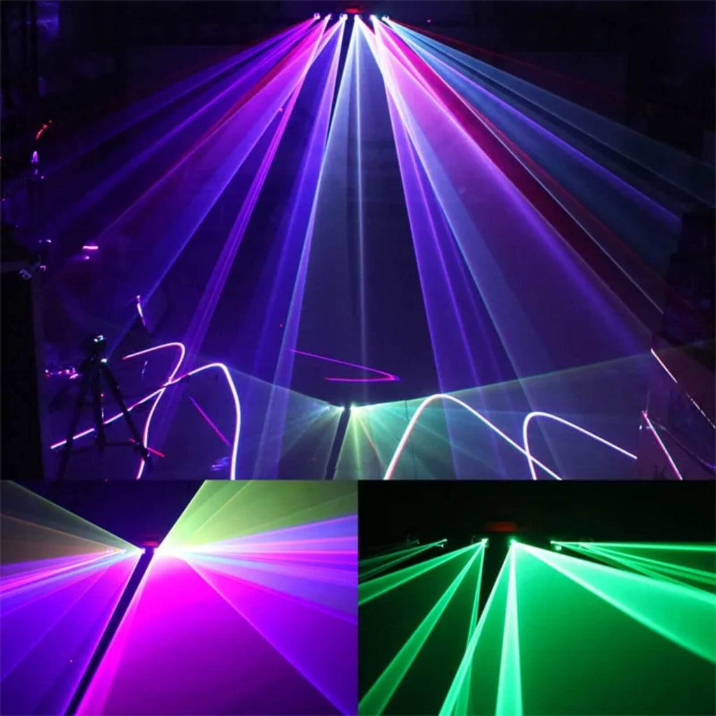 X18 DMX Sound Active 6-Head RGB Laser Bar 1500mW for DJs
