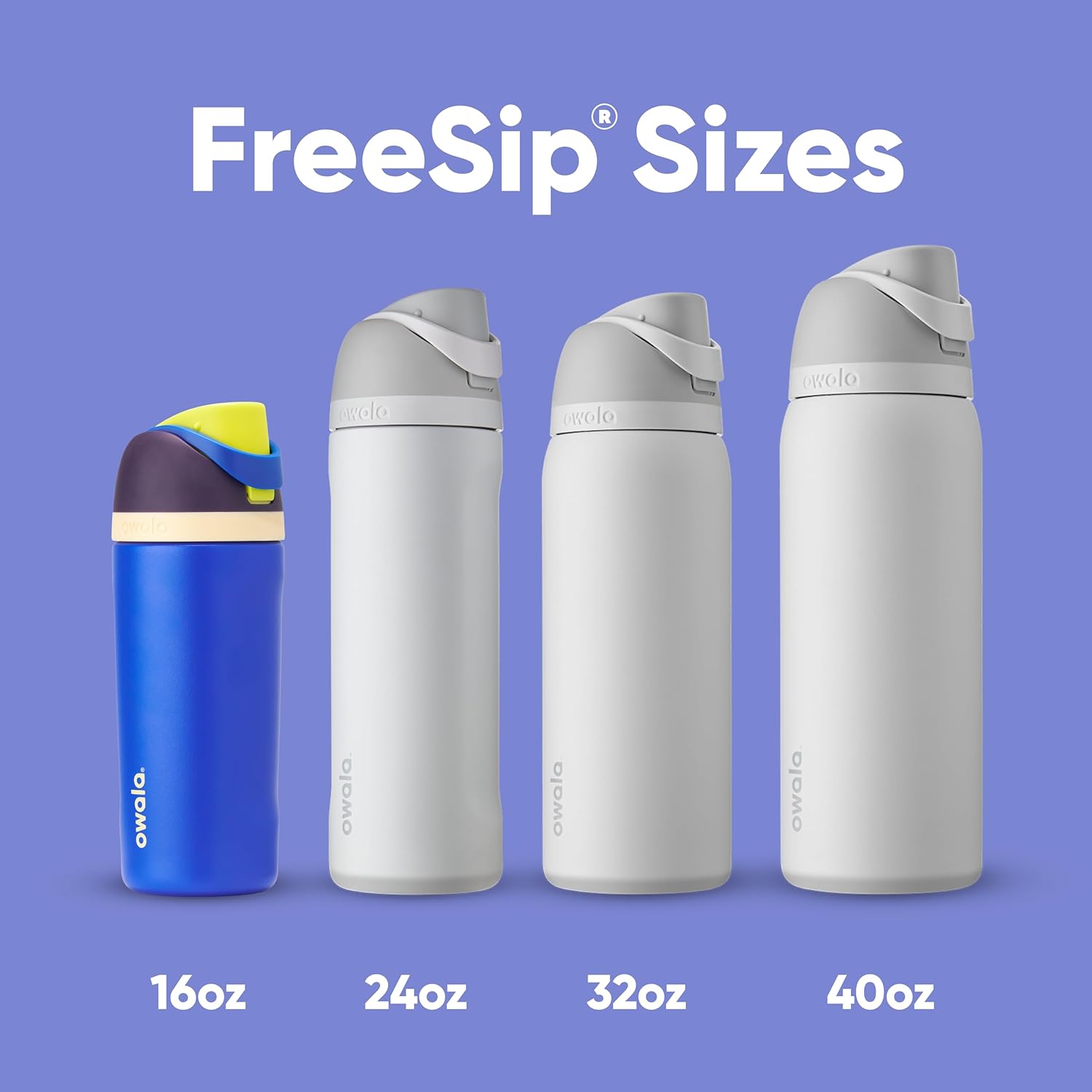 Owala FreeSip Insulated Stainless Steel Water Bottle with Straw, BPA-Free Sports Water Bottle, Great for Travel, 24 Oz, Denim