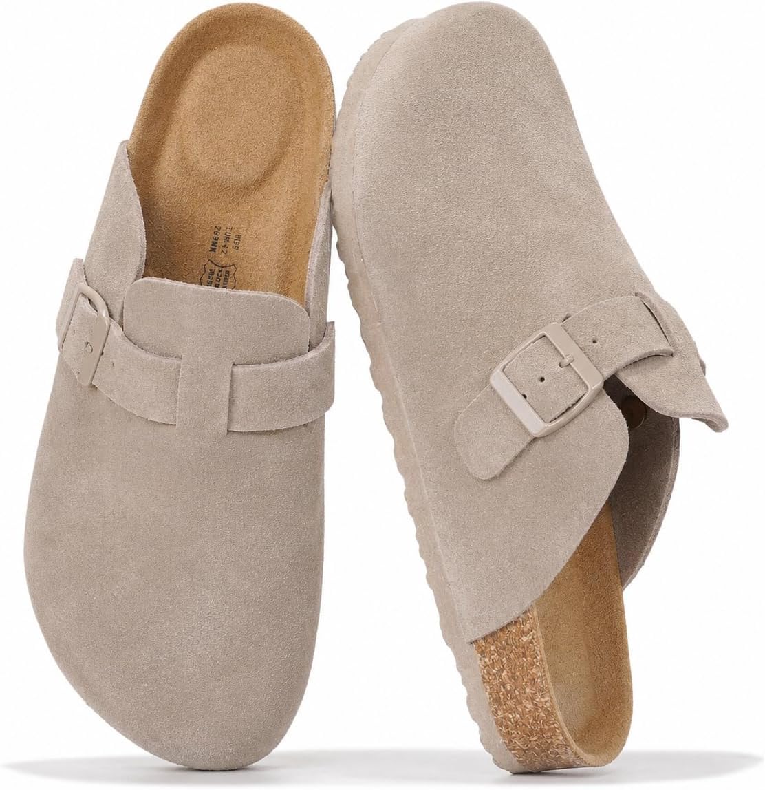 Project Cloud Mens Clogs - 100% Full Grain Genuine Leather Clogs for Men with Memory Foam Insole and Arch Support Natural Cork Footbed - Non Slip Mules Mens Slippers (Brooklyn)