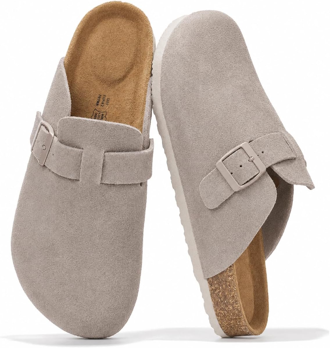 Project Cloud Mens Clogs - 100% Full Grain Genuine Leather Clogs for Men with Memory Foam Insole and Arch Support Natural Cork Footbed - Non Slip Mules Mens Slippers (Brooklyn)