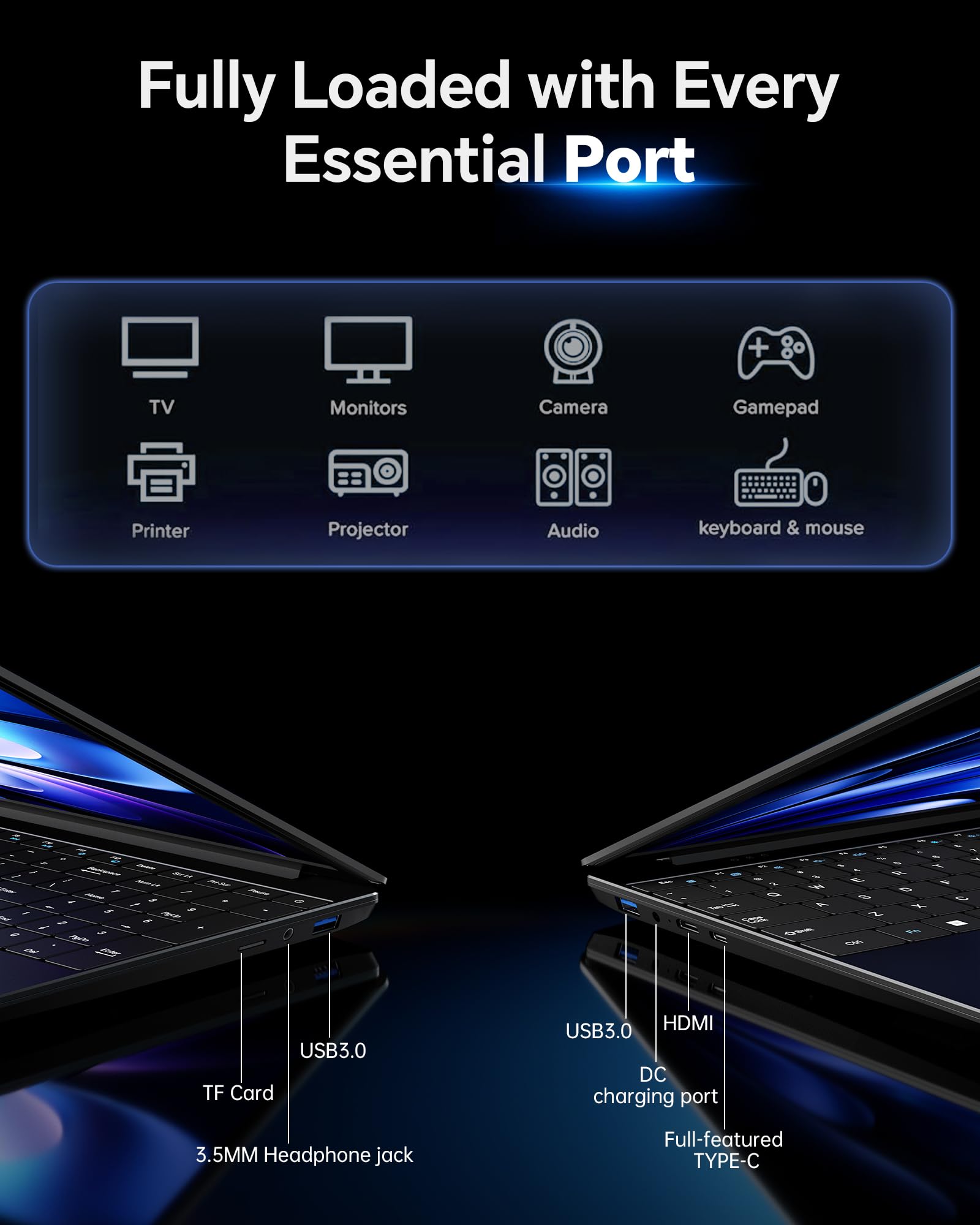 15.6 Inch Laptop with AI, Office 365, 12GB RAM 256GB SSD, Quad-Core Processor, Win 11 Home Laptops Computer, IPS FHD, 180°Viewing, Type-C, WiFi 5, BT4.2, Portable Thin Business Student Laptops