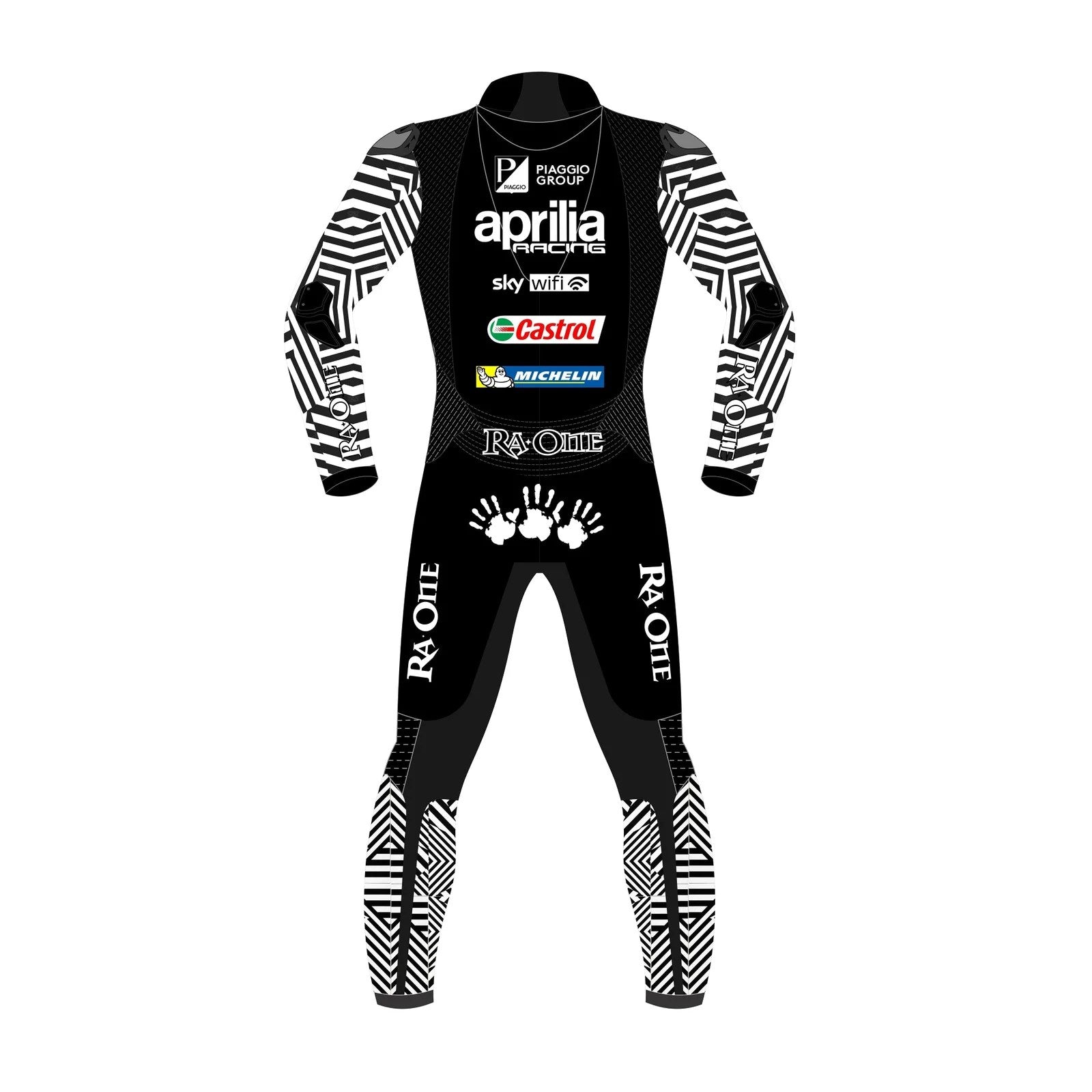 BLACK BIKER SUIT ALEIX ESPARGARO APRILIA WINTER TEST 2023