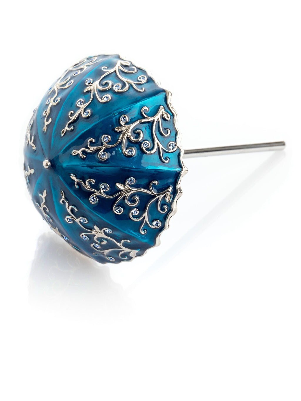 Blue Umbrella Trinket Box Handmade with Swarovski Crystals