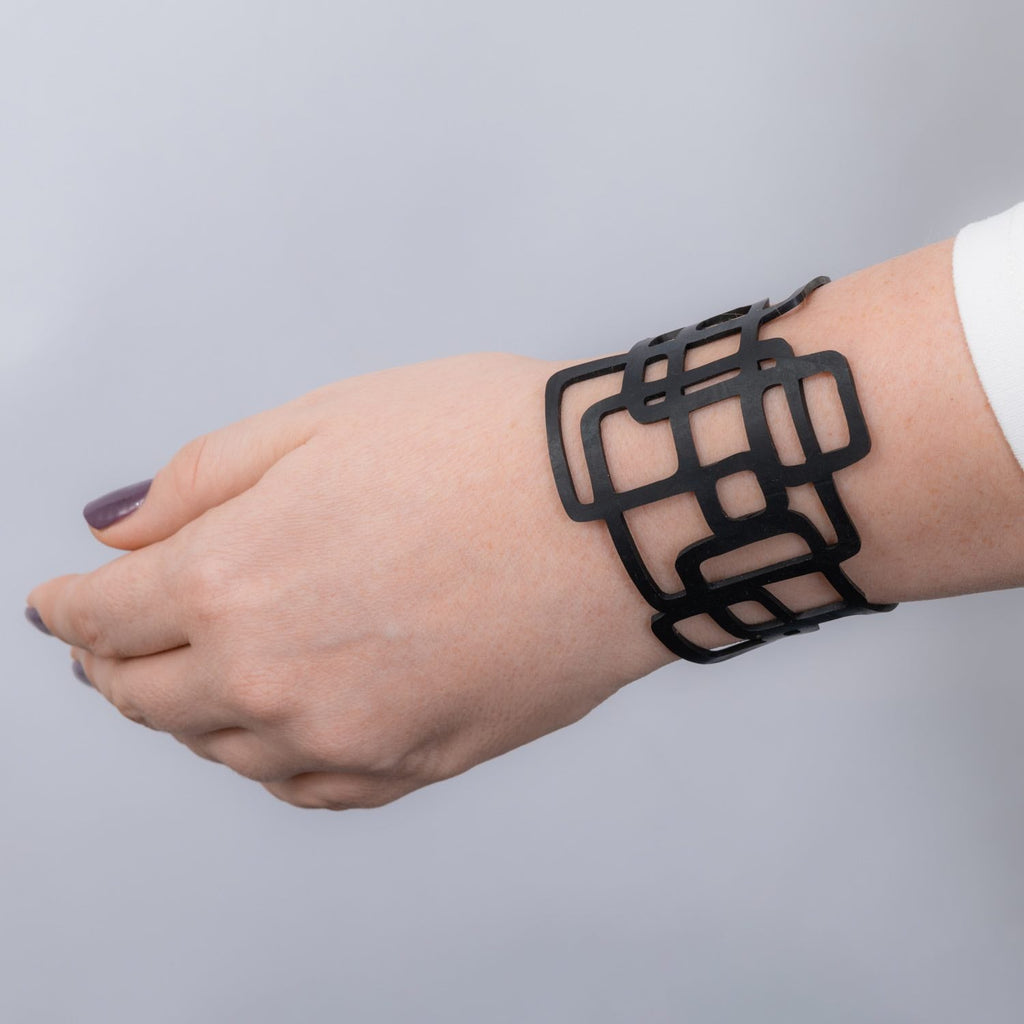 Belinda Geometric Recycled Rubber Bracelet