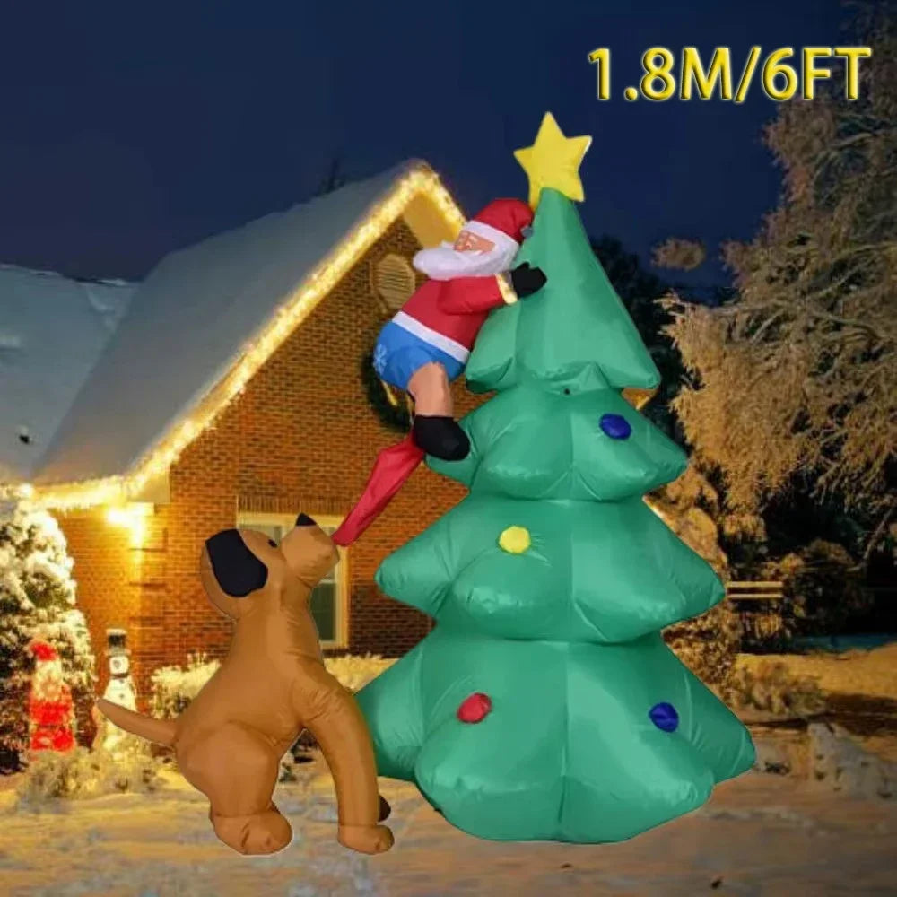 Christmas Inflatable Tree With Led Lights - 6Ft