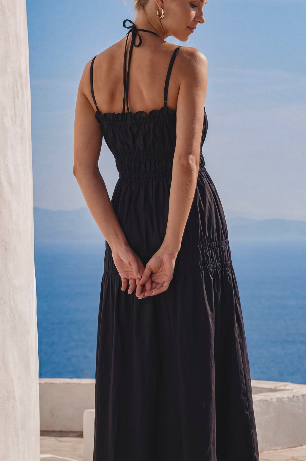 Fiora Cotton Halter Midi Dress