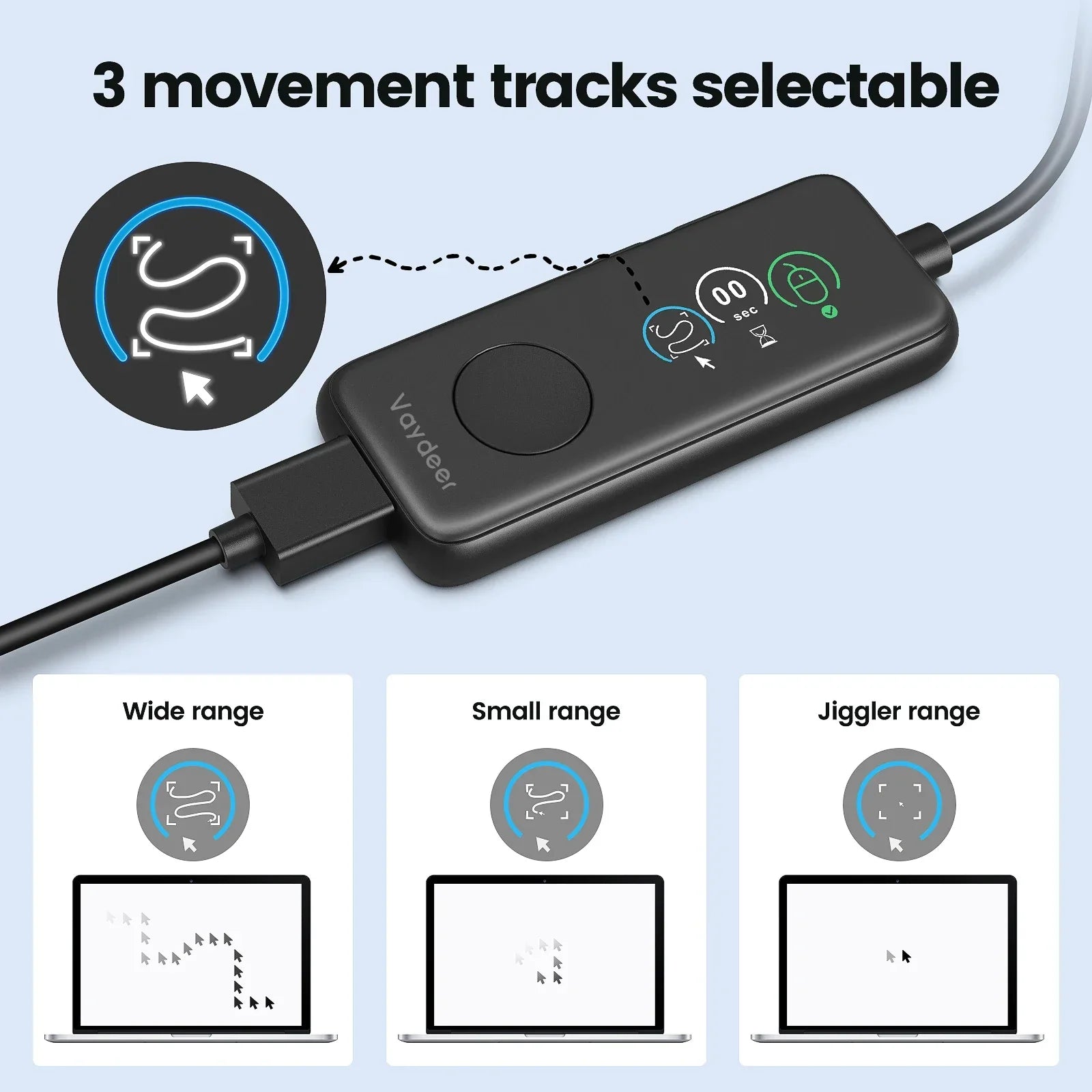 Fully Automatic USB Mouse Jiggler with HD Screen