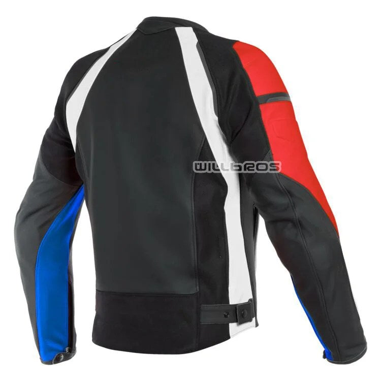 SS628 MEN MOTORCYCLE LEATHER RACING JACKET