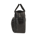 K0043AB | Briefcase in Waterproof Nylon/Full Grain Leather with Light Grain - Black Color - Inside Clutch Bag - Shiny Silver Accessories - Size 39 x 30 x 12 cm - Packaging: Tnt Bag
