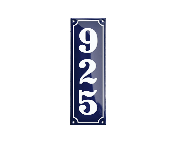Blue Enamel Sign 7 x 21 cm (2¾" x 8¼")