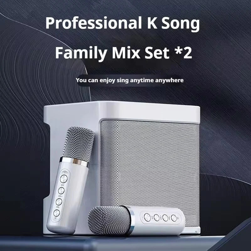 Portable Dual Microphone Karaoke Speaker System (White)