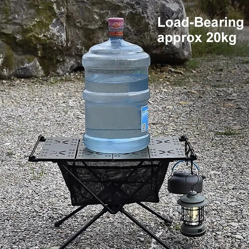 Portable Aluminum Camping Folding Table with IGT Compatibility Black