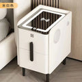 Smart White Bedside Table: Space-Saving & Stylish Storage Solution