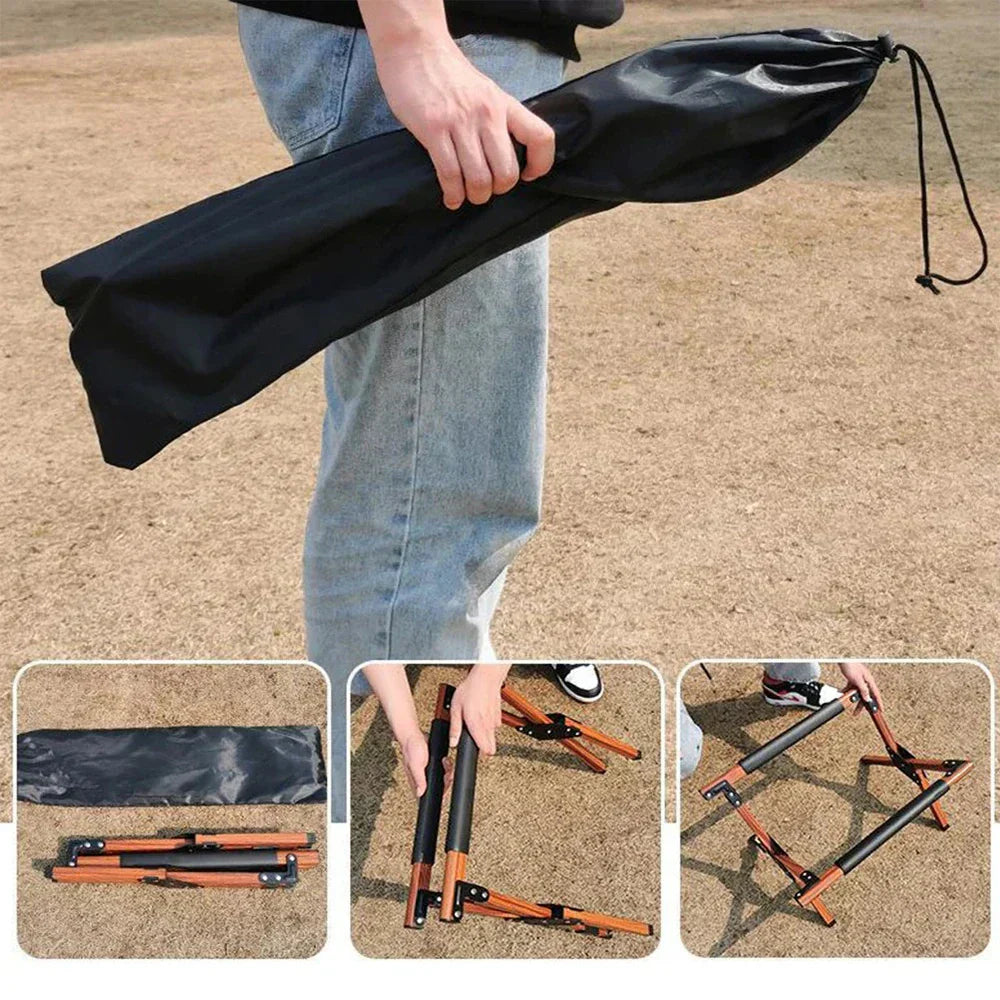 Folding Camping Stand Adjustable Anti-Slip Brown