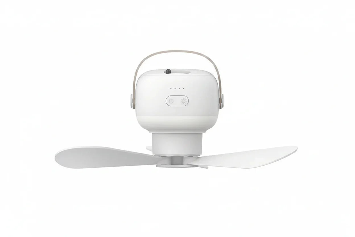 Portable Wireless Mini Ceiling Fan with LED Light & Remote Control