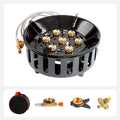 19800W 7-Core Portable Camping Gas Stove – Windproof Outdoor Burner with Electronic Ignition