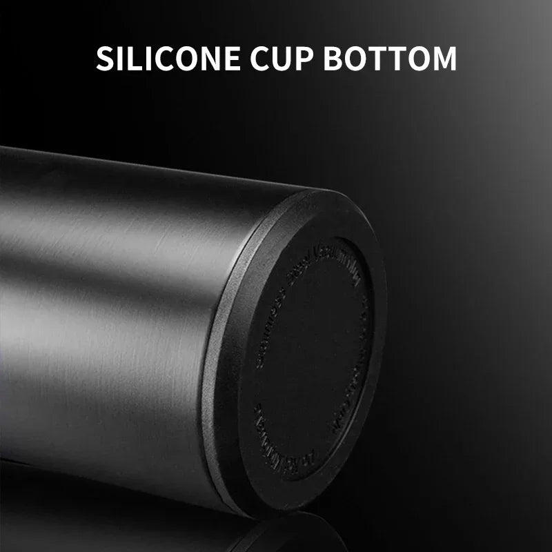 Smart Thermos Bottle–Temperature Display Leakproof Design 500ml Black