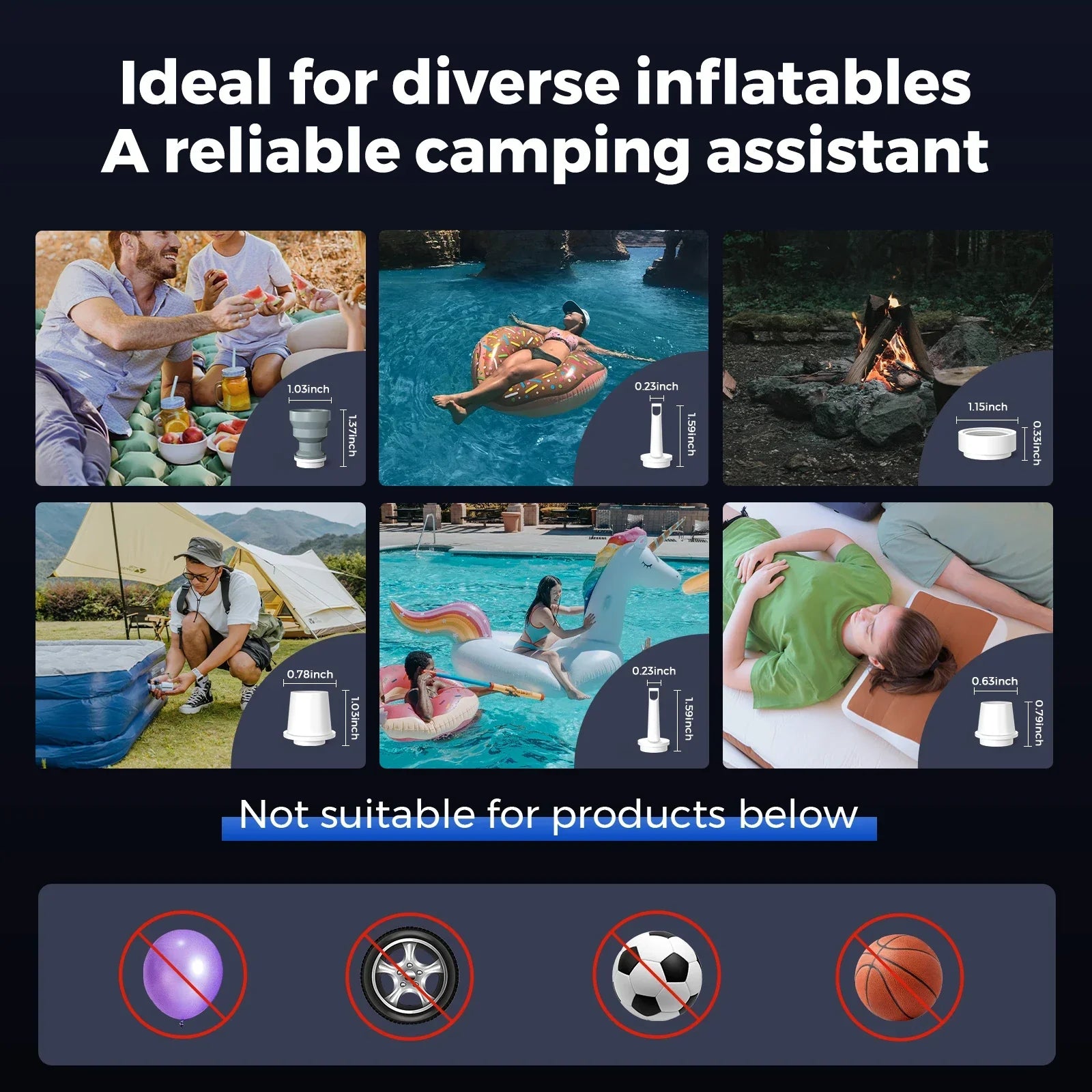 Portable Electric Air Pump – Rechargeable Camping Pump for Air Mattresses & Vacuum Bags