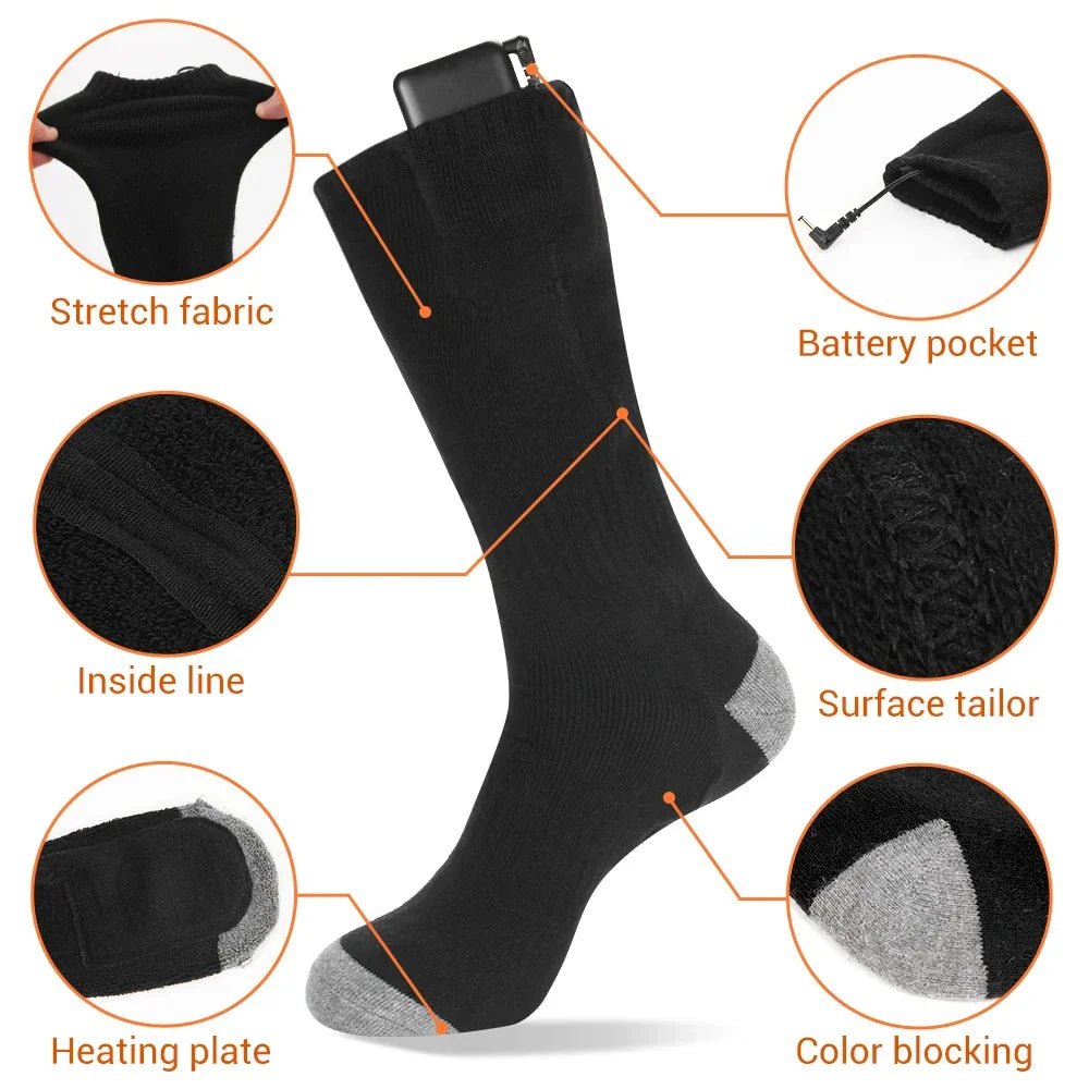 Rechargeable Heated Socks with 5000mAh Battery – Up to 65°C