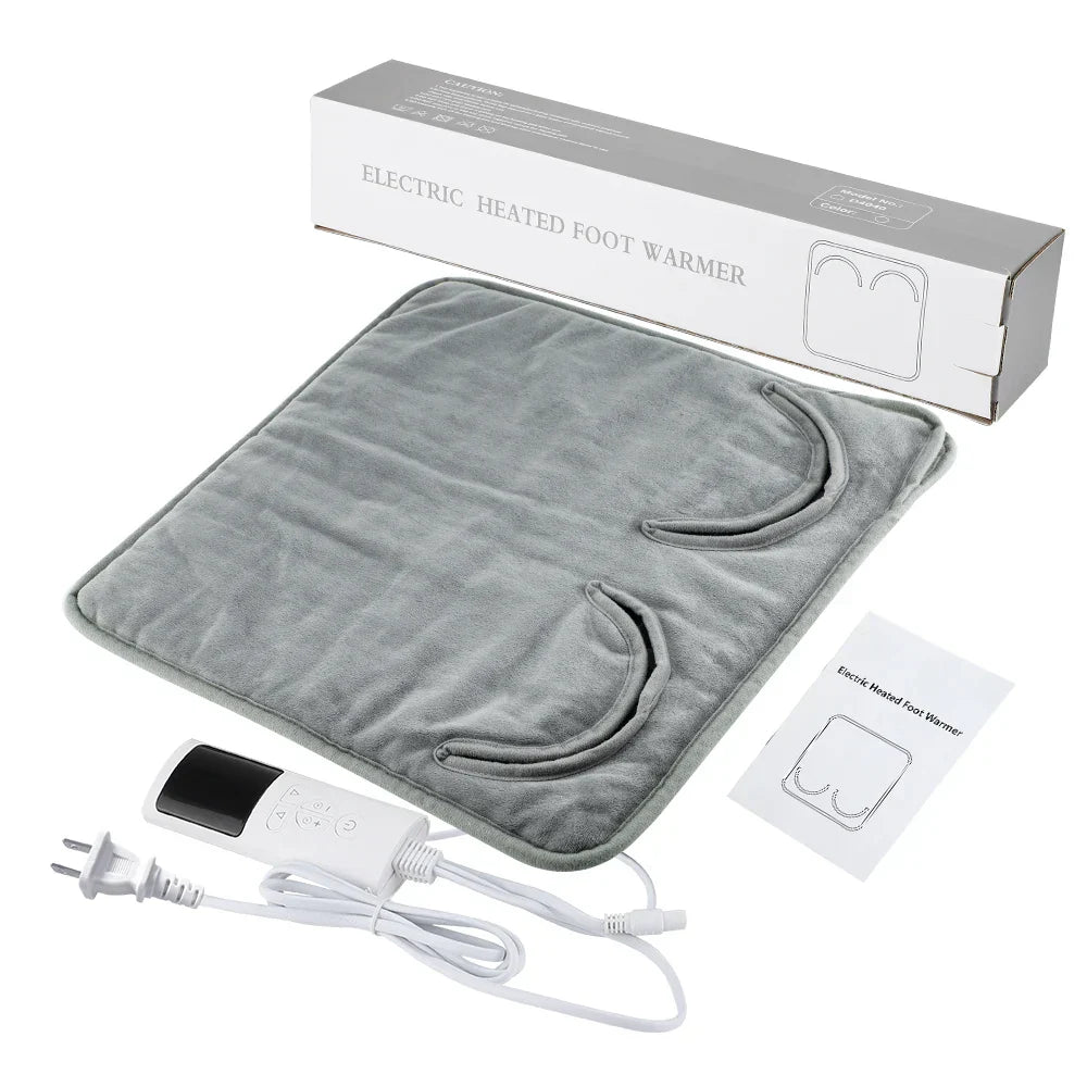 Electric Heated Foot Warming Mat – Soft Plush Washable Foot Heater