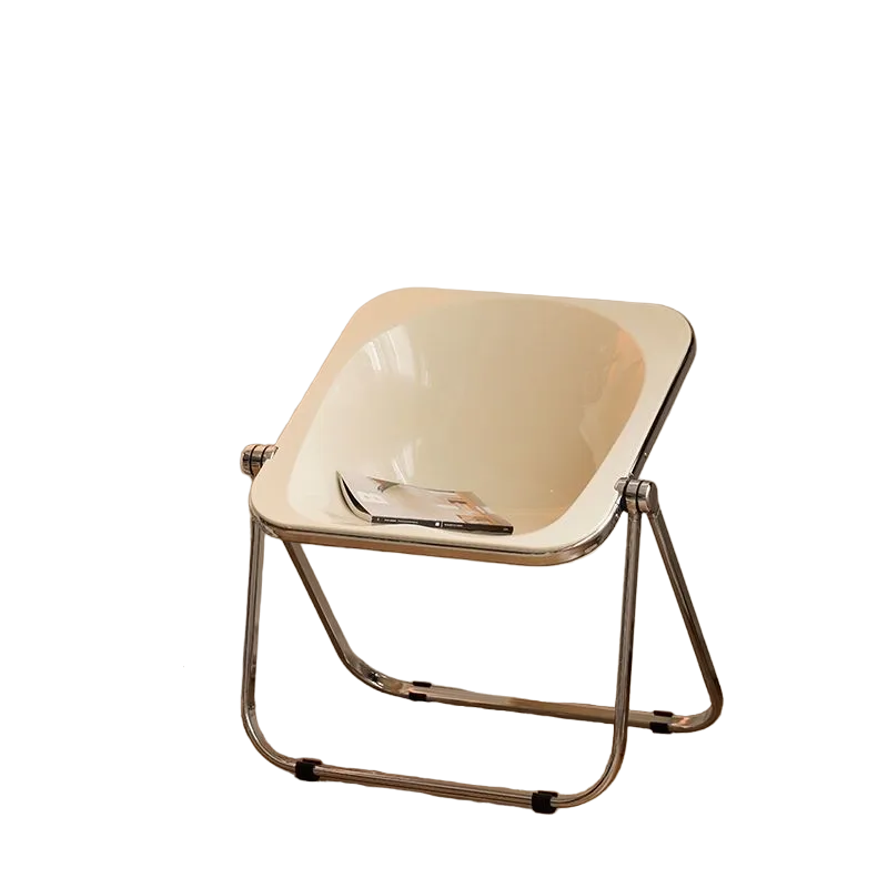 Modern Foldable Acrylic Leisure Chair - White