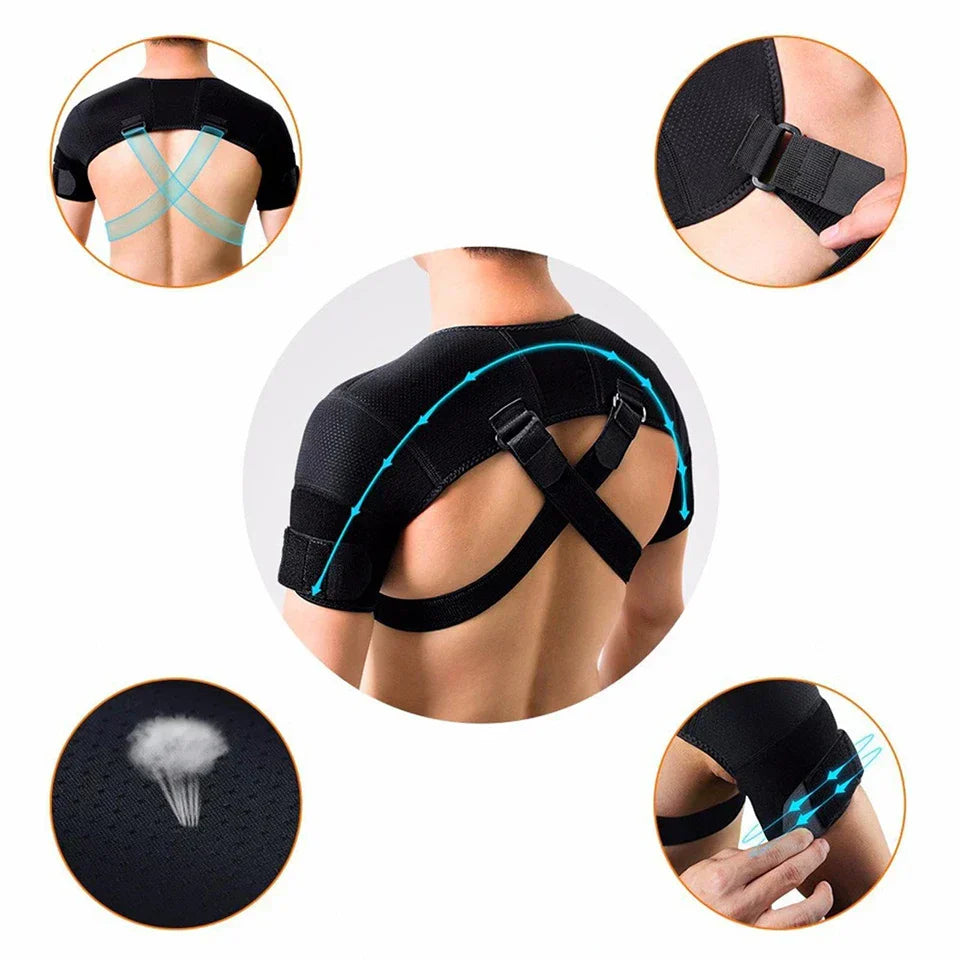 Double Shoulder Brace Wrap – Neoprene Compression Sleeve