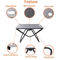 Foldable Hollowed Surface Camping Table Black