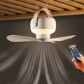 Portable Wireless Mini Ceiling Fan with LED Light & Remote Control