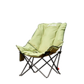 High-Back Moon Chair with Hollow Cotton Padding Green