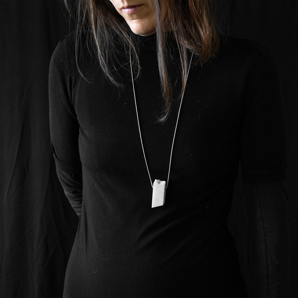 BLOCCO 55 – Carrara Marble Necklace | Handmade Statement Jewelry
