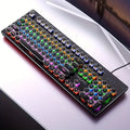 Caller Mechanical Keyboard - 104 Keys, Green Axis, Backlit, Wired USB, Black [Green Axis]