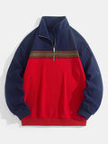 Ethnic Style Color Block Fleece Jacket