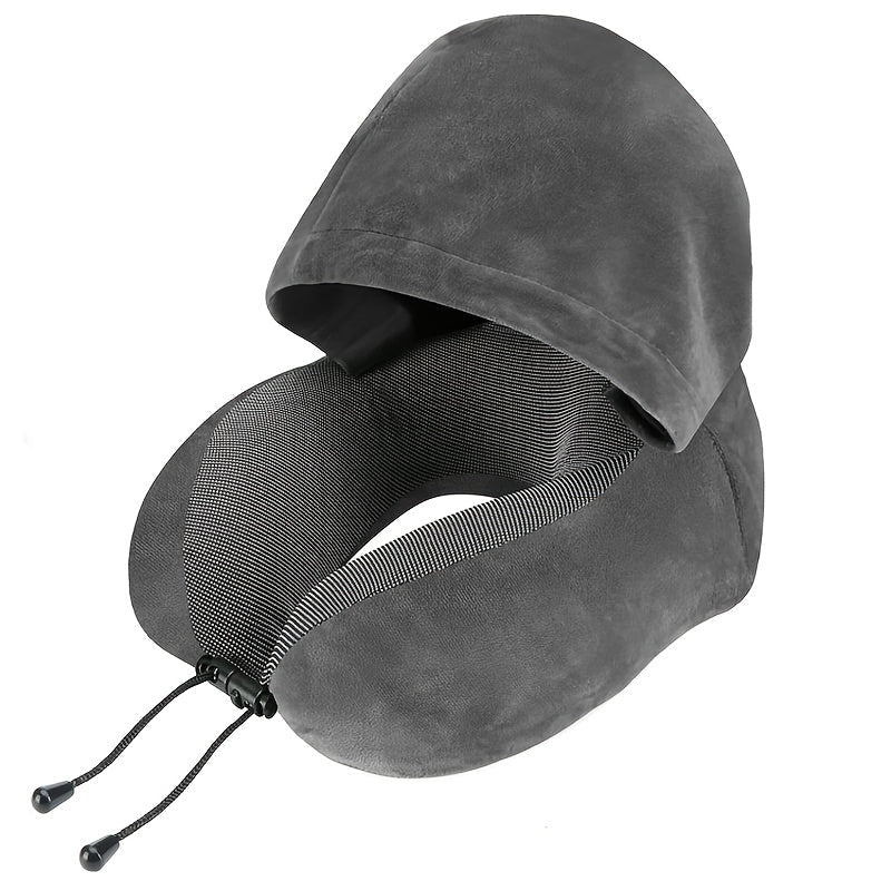 Adjustable Hooded U-Shaped Travel Neck Pillow