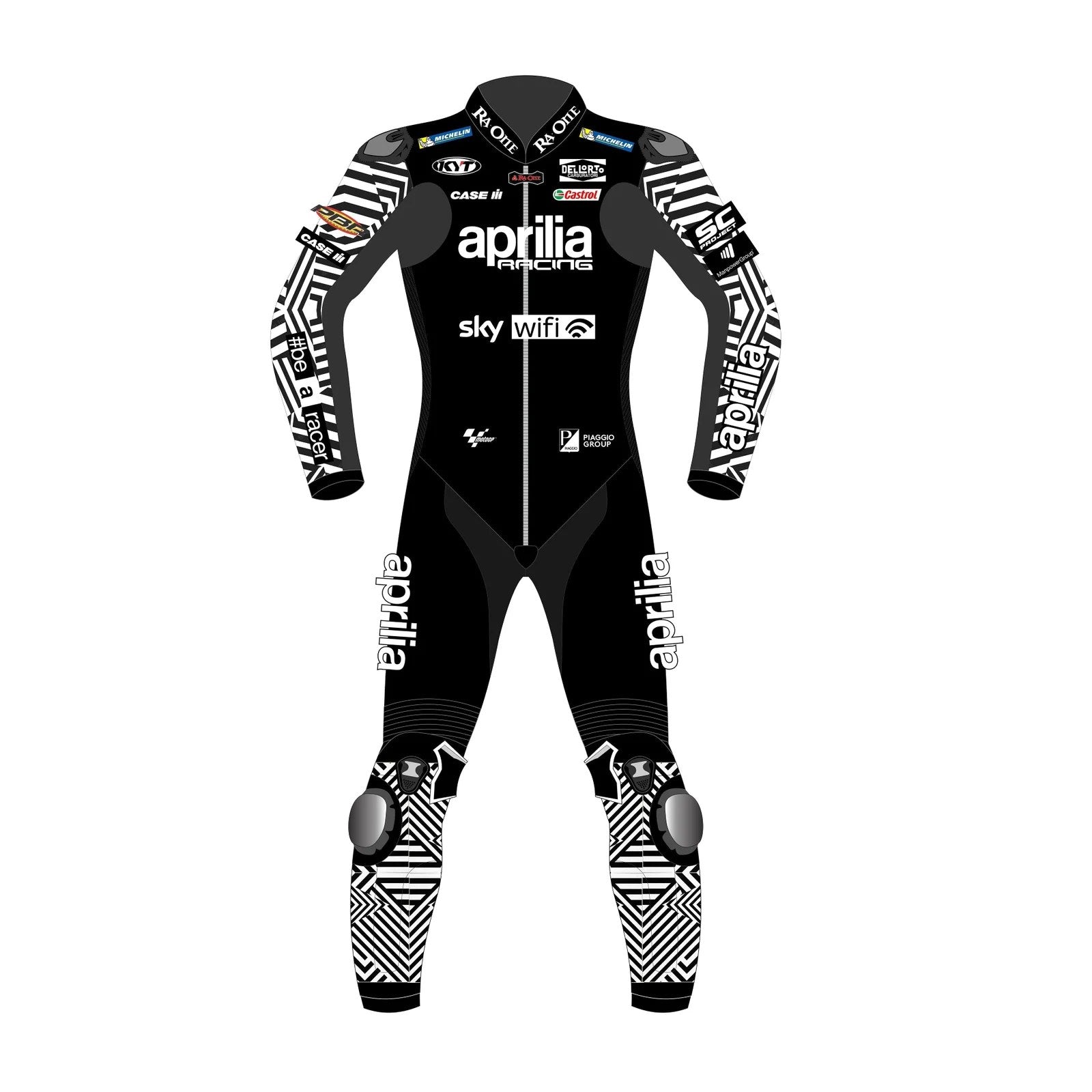 BLACK BIKER SUIT ALEIX ESPARGARO APRILIA WINTER TEST 2023