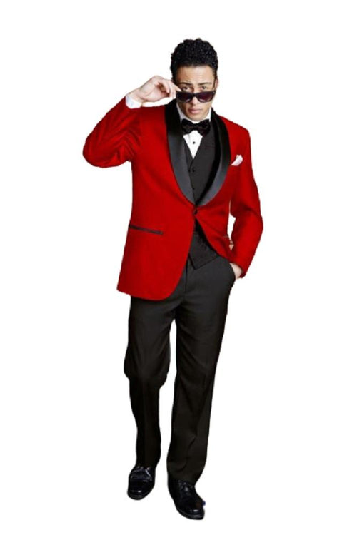 "Bradford" Red Tuxedo Jacket Shawl (Separates)