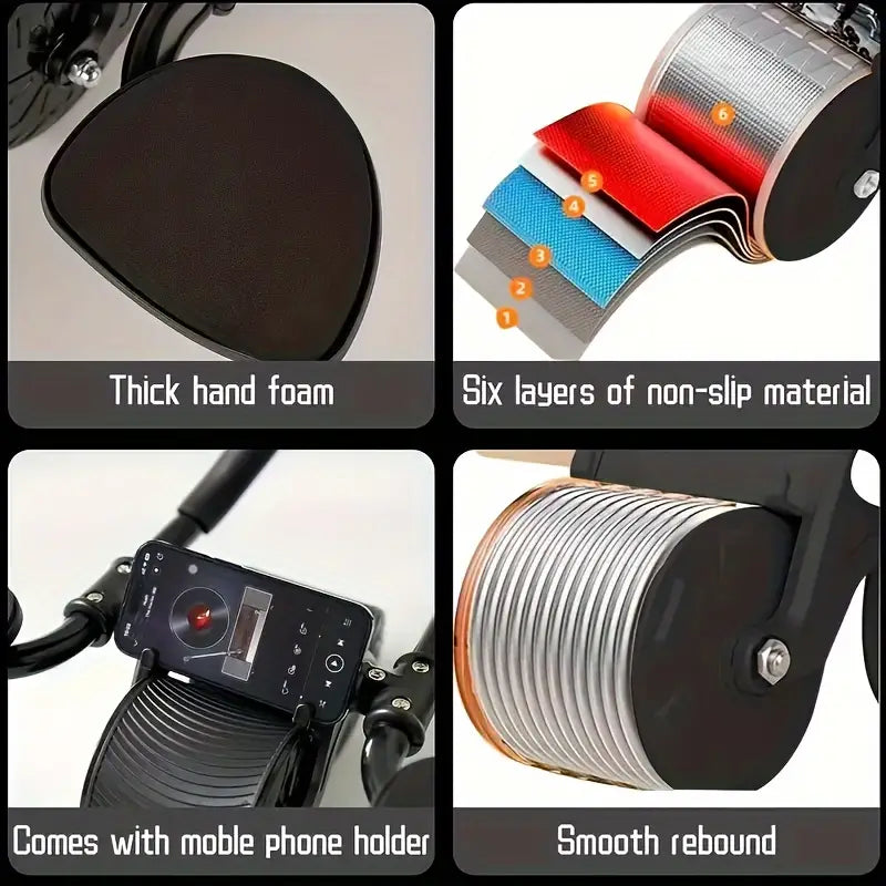 Automatic Rebound Abdominal Wheel with Elbow Pad