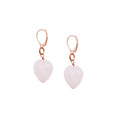 Rose Quartz Rose Gold Vermeil Earrings, Heart Gemstone Earrings, Bloom Collection | by nlanlaVictory