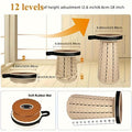 12-Level Folding Stool with PU Cushion Seat