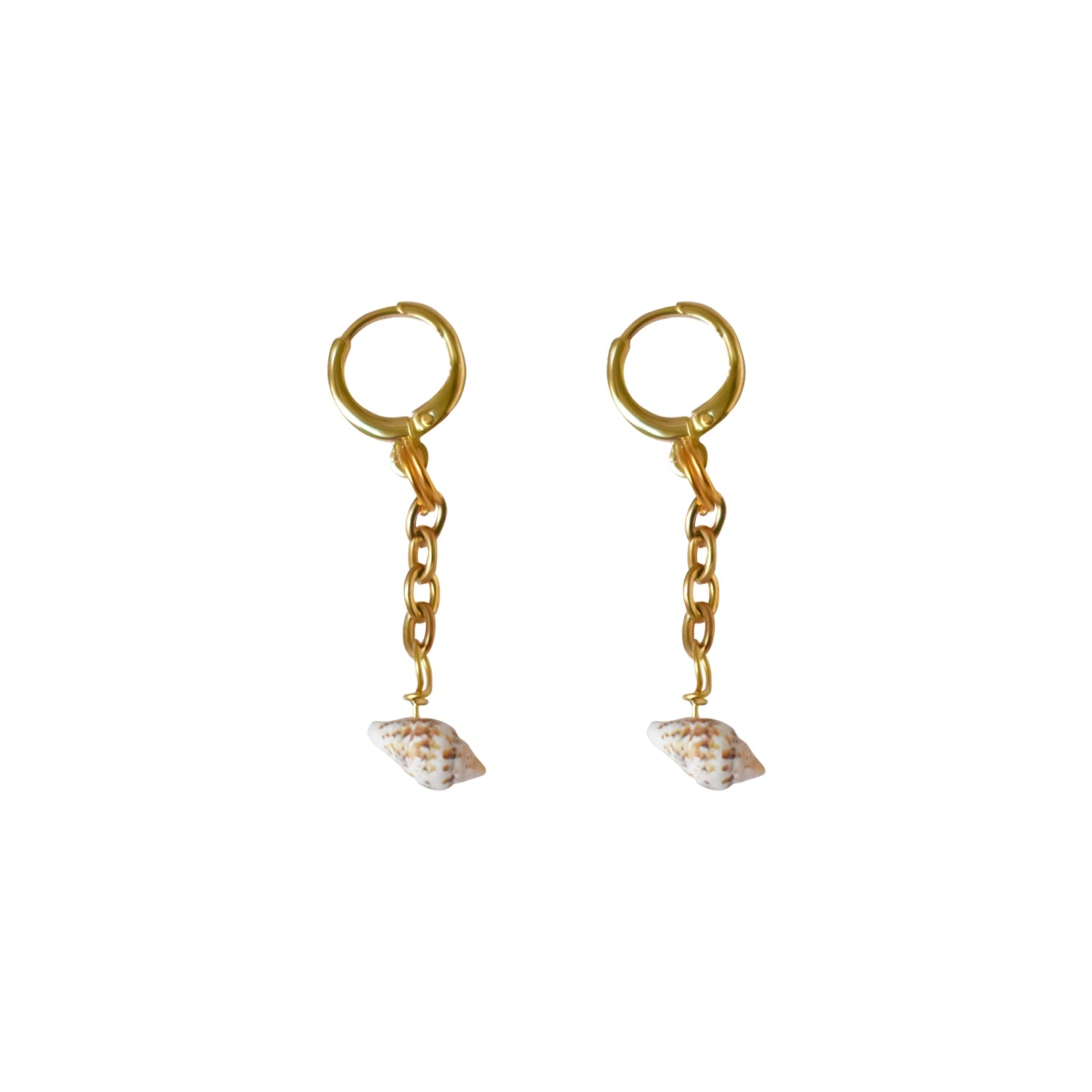 Shell Drop Huggie Earrings | by Ifemi Jewels