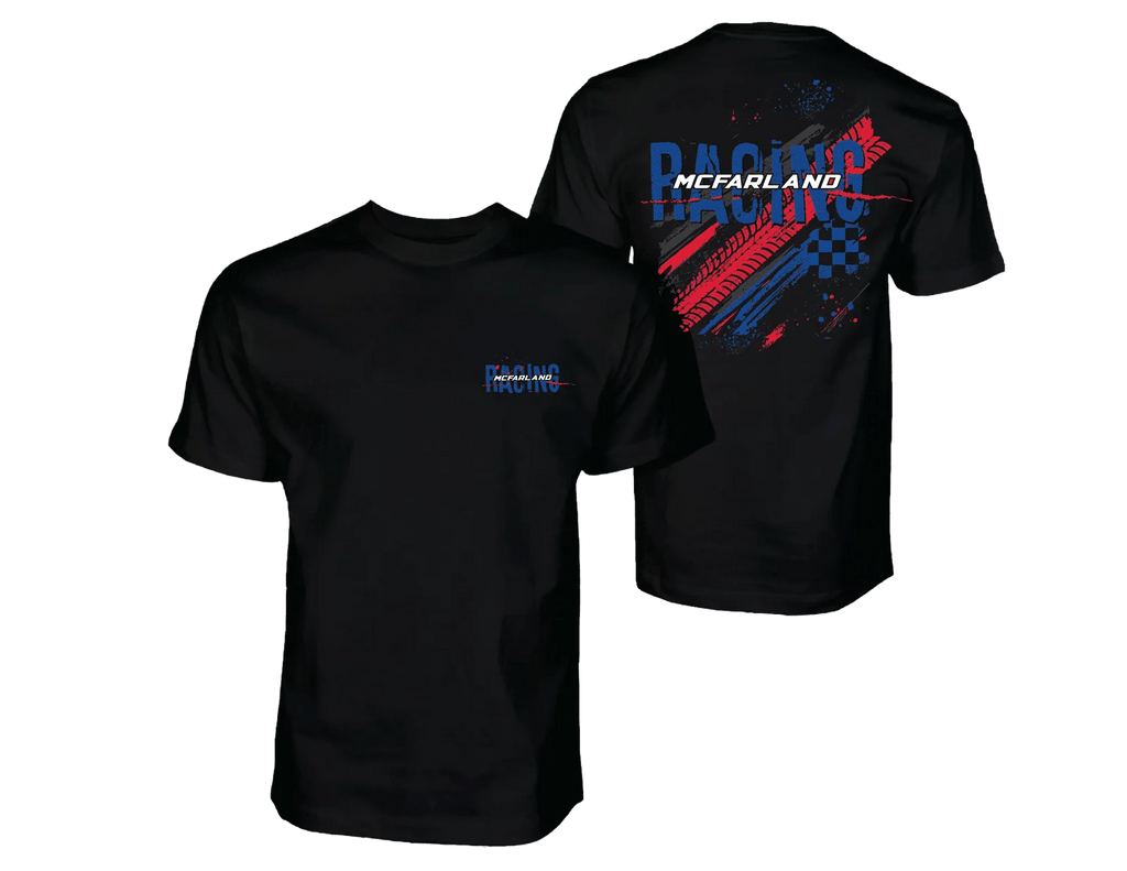 McFarland Racing Tire Tracks Shirt (White or Black) - 5X, Black