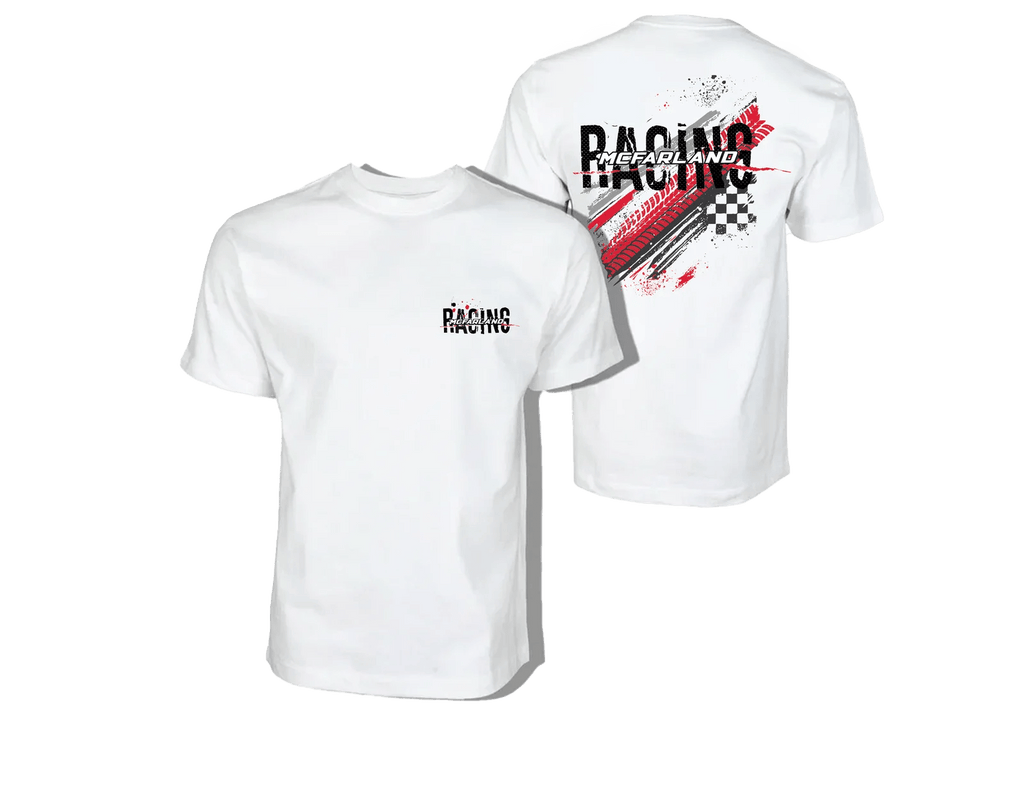 McFarland Racing Tire Tracks Shirt (White or Black) - 5X, White