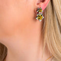 Kamboja Frangipani Reclaimed Wood Earrings