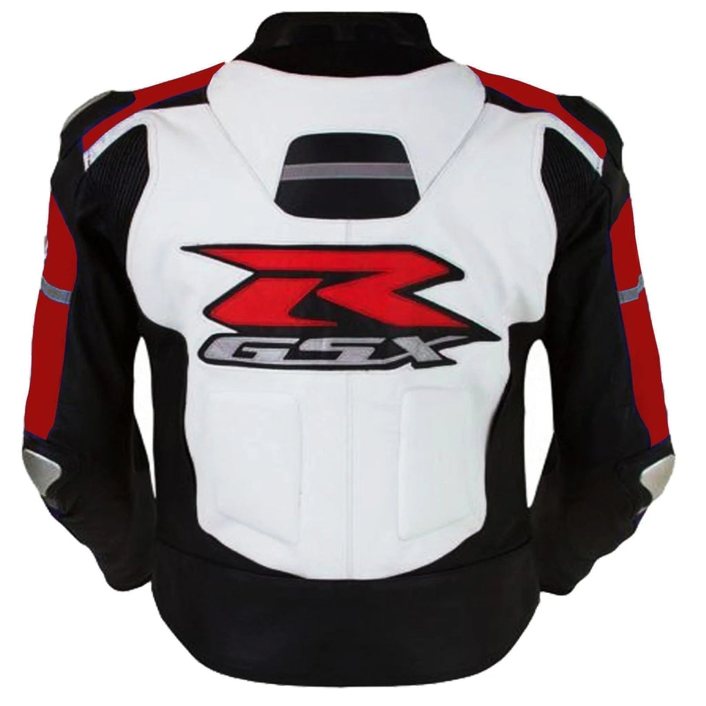 SUZUKI GSXR MOTORCYCLE LEATHER RACING RED JACKET
